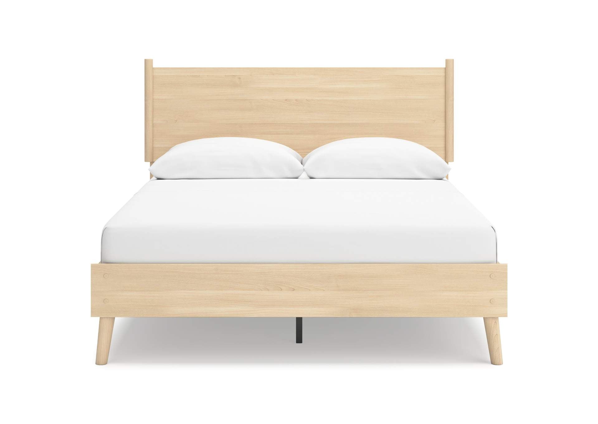 Cabinella Queen Platform Panel Bed and 2 Nightstands front view