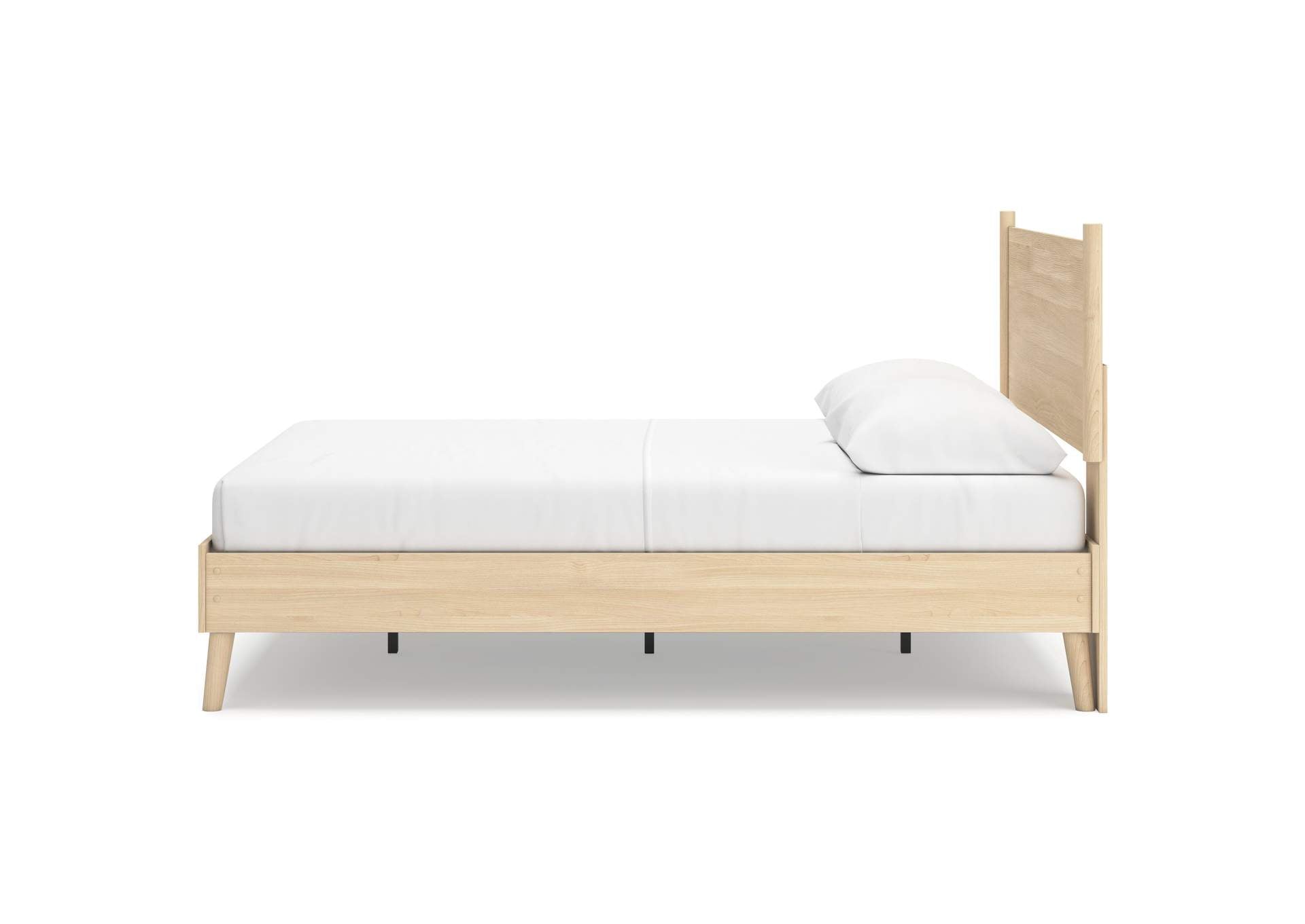 Cabinella Queen Platform Panel Bed and 2 Nightstands side view
