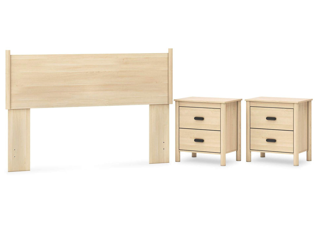 Cabinella Queen Panel Headboard and 2 Nightstands