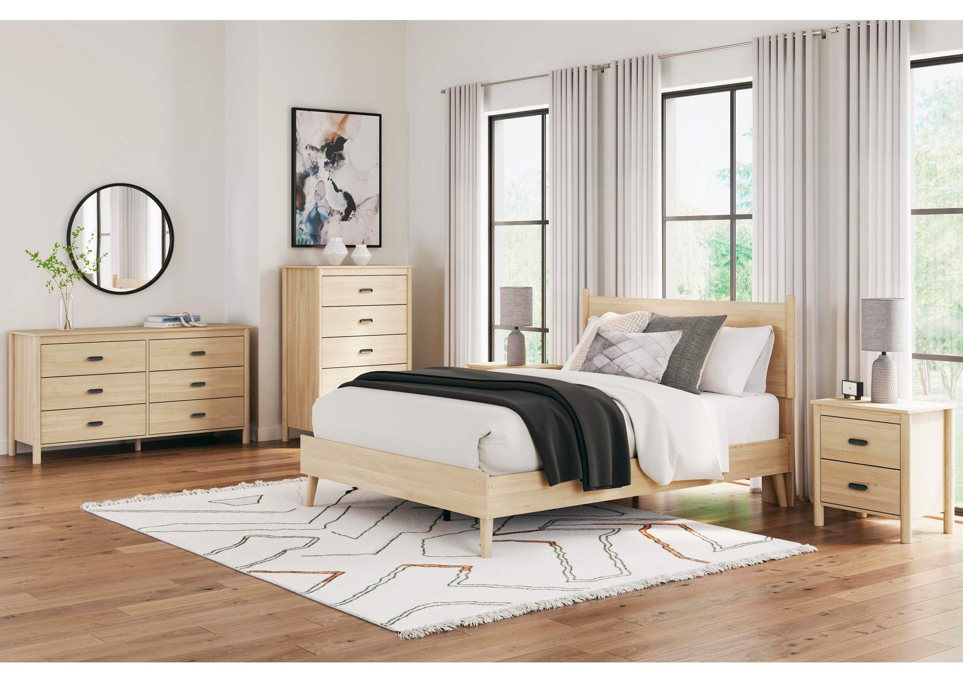 Cabinella Queen Platform Bed, Dresser, Chest and Nightstand