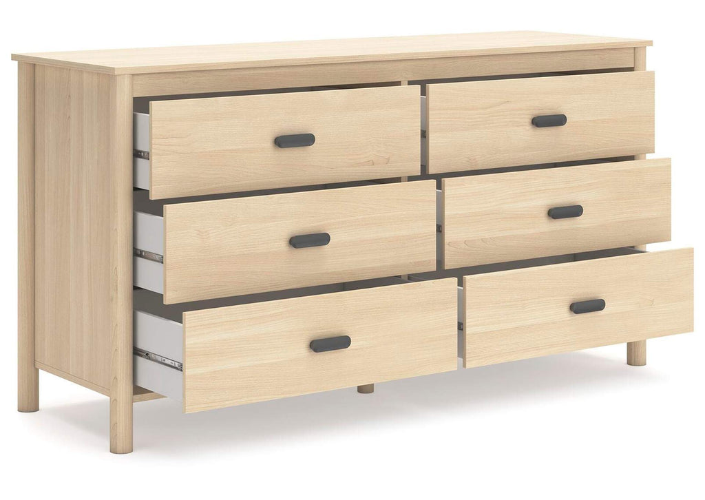 Cabinella Full Platform Bed, Dresser and Nightstand angled view