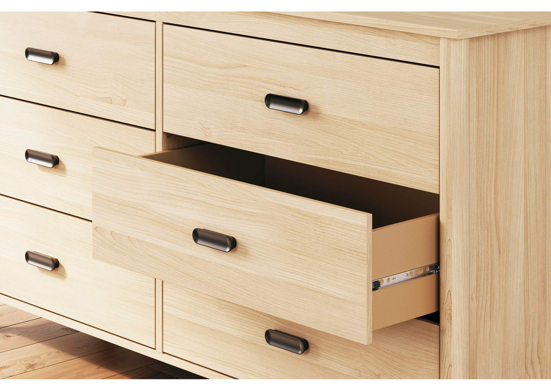 Cabinella Queen Panel Headboard, Dresser, Chest and 2 Nightstands detail