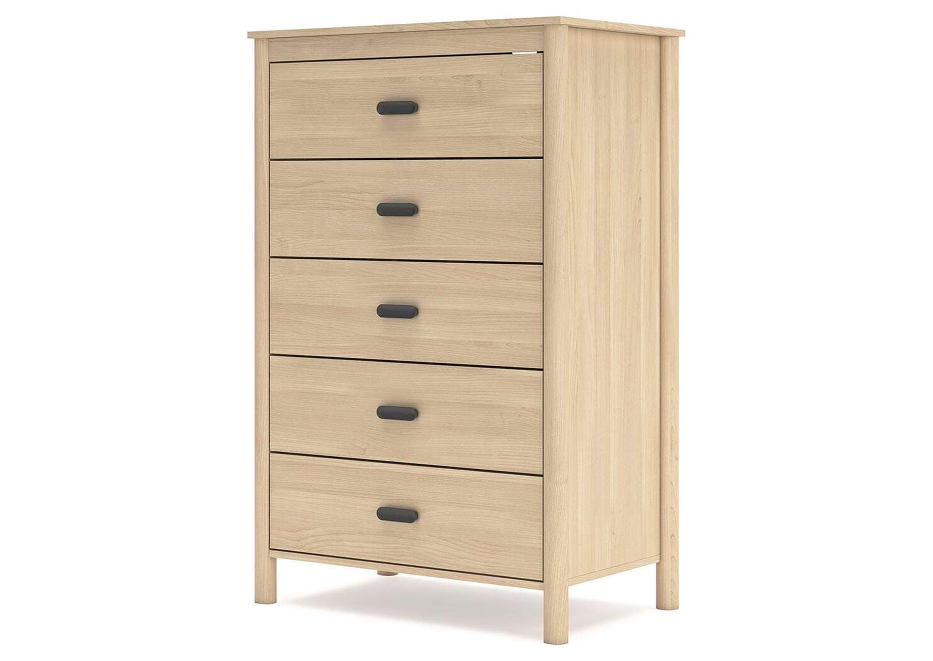 Cabinella Queen Platform Panel Bed, Dresser and Chest angled view