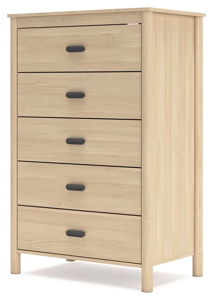 Cabinella Chest of Drawers in Tan, angle view
