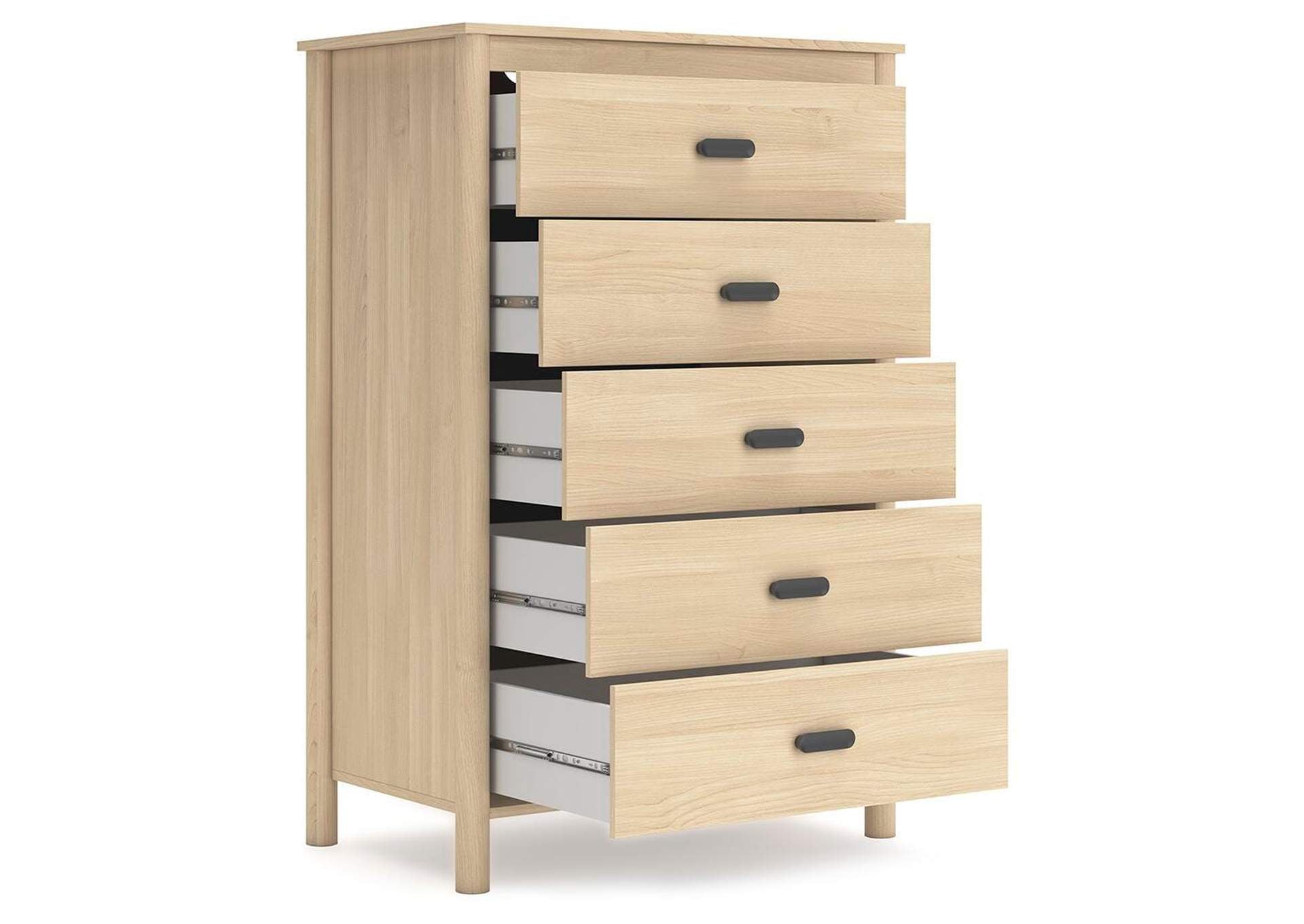 Cabinella Queen Platform Bed, Dresser, Chest and Nightstand angled view