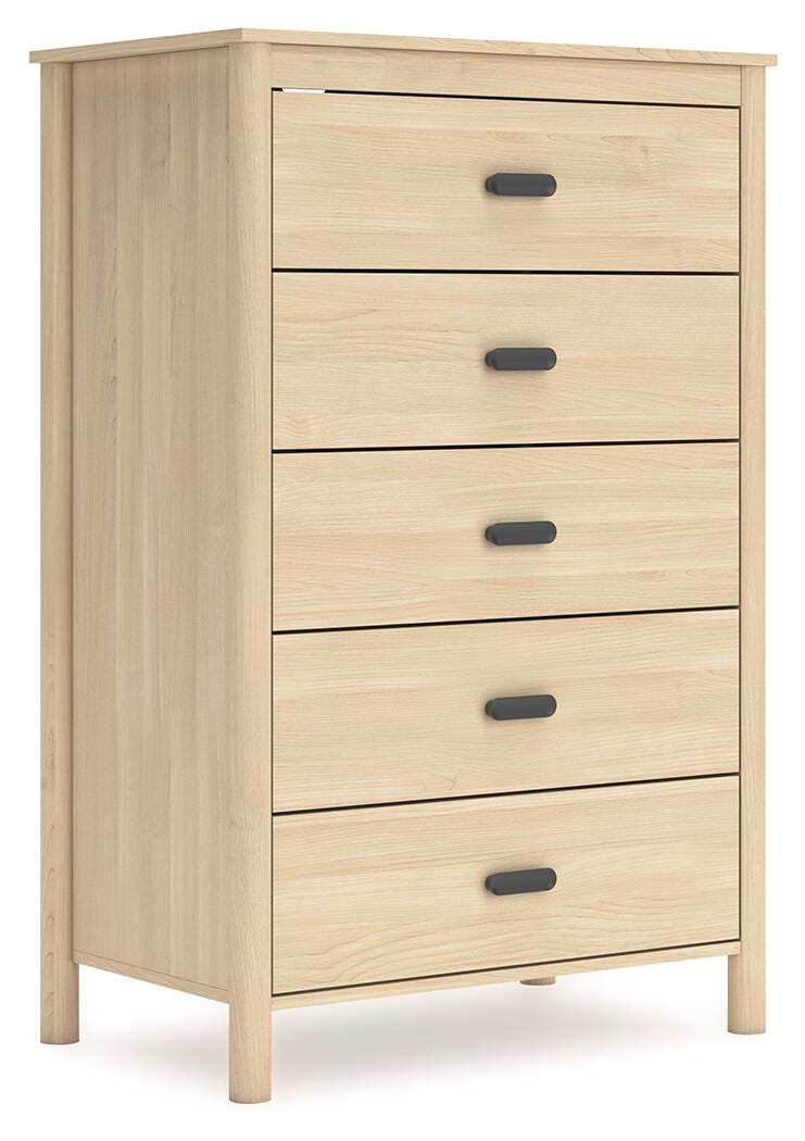 Cabinella Chest of Drawers in Tan, angle view