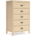 Cabinella Chest of Drawers in Tan, angle view
