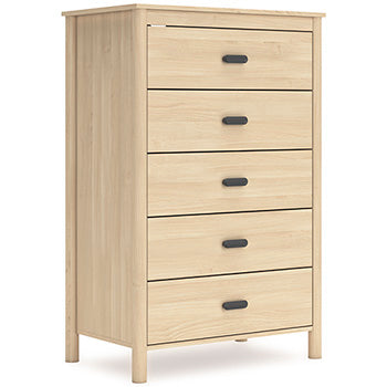 Cabinella Chest of Drawers in Tan, angle view