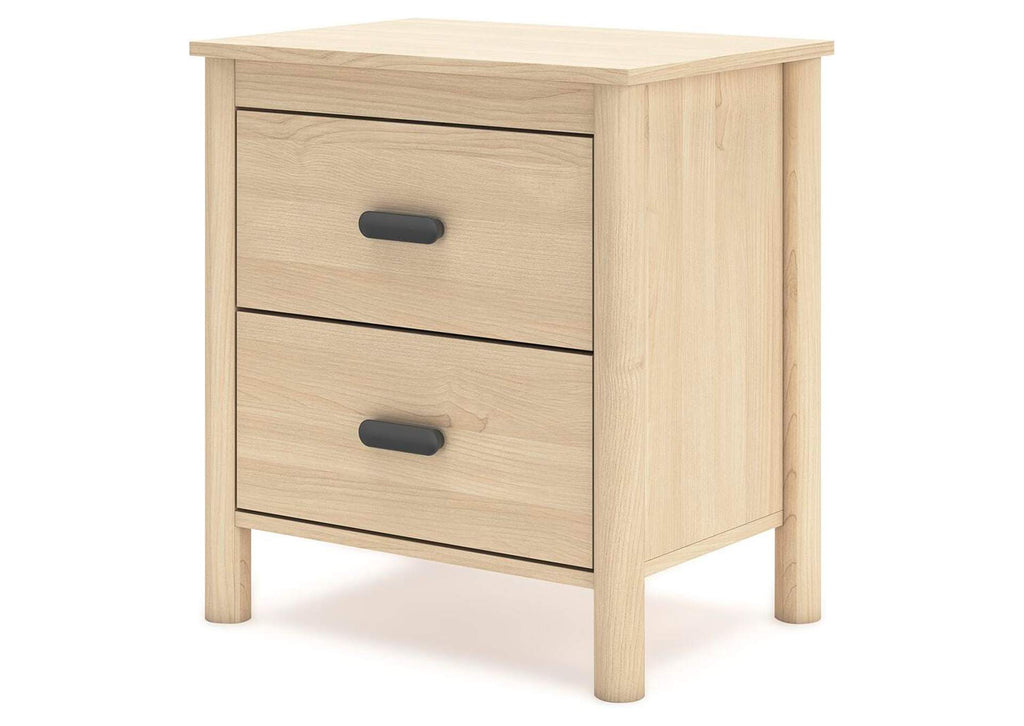 Cabinella Full Platform Bed and 2 Nightstands angled view