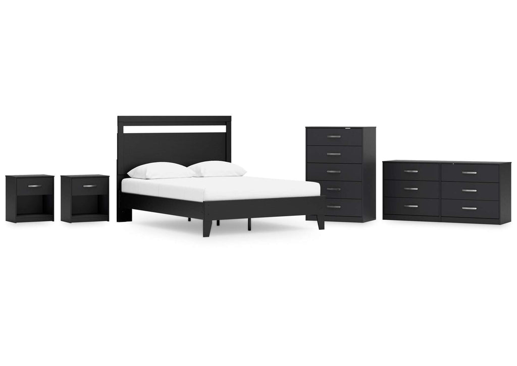 Finch Queen Panel Platform Bed with Dresser, Chest and 2 Nightstands