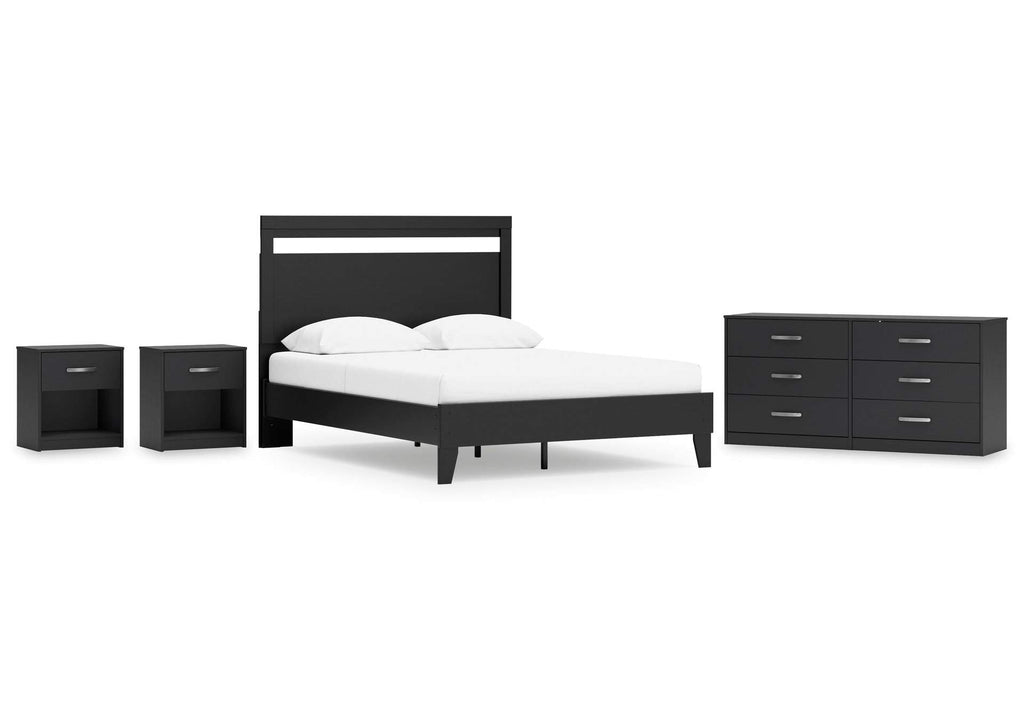 Finch Queen Panel Platform Bed with Dresser and 2 Nightstands