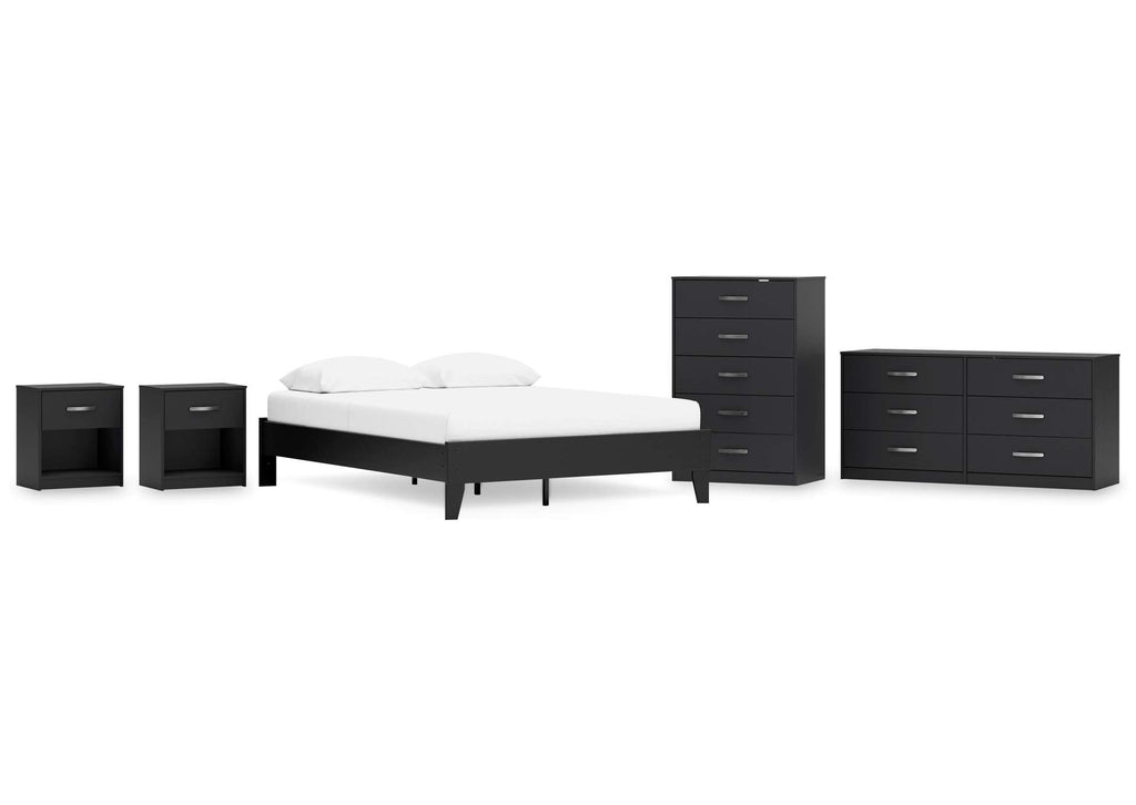 Finch Queen Platform Bed with Dresser, Chest and 2 Nightstands