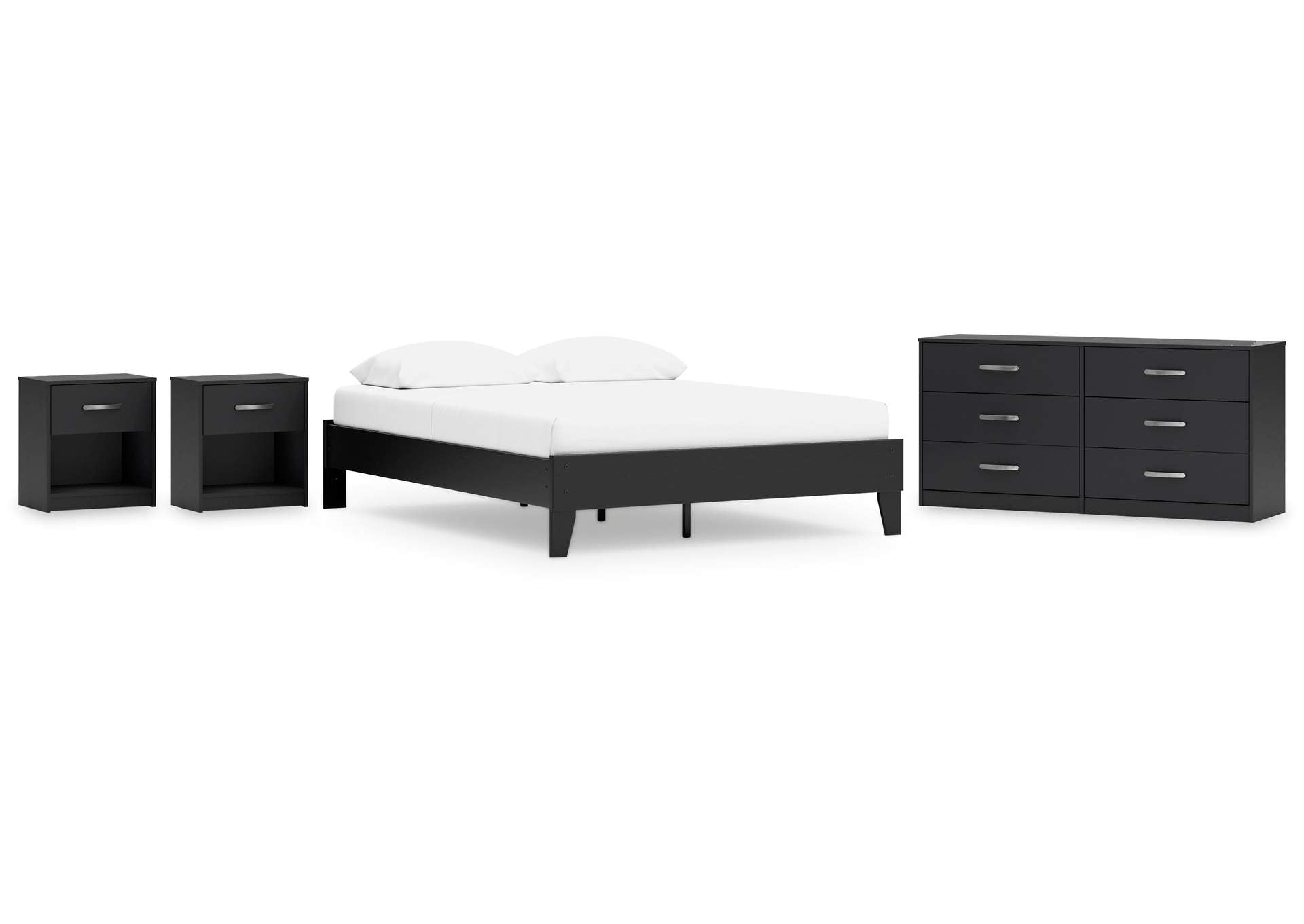 Finch Queen Platform Bed with Dresser and 2 Nightstands