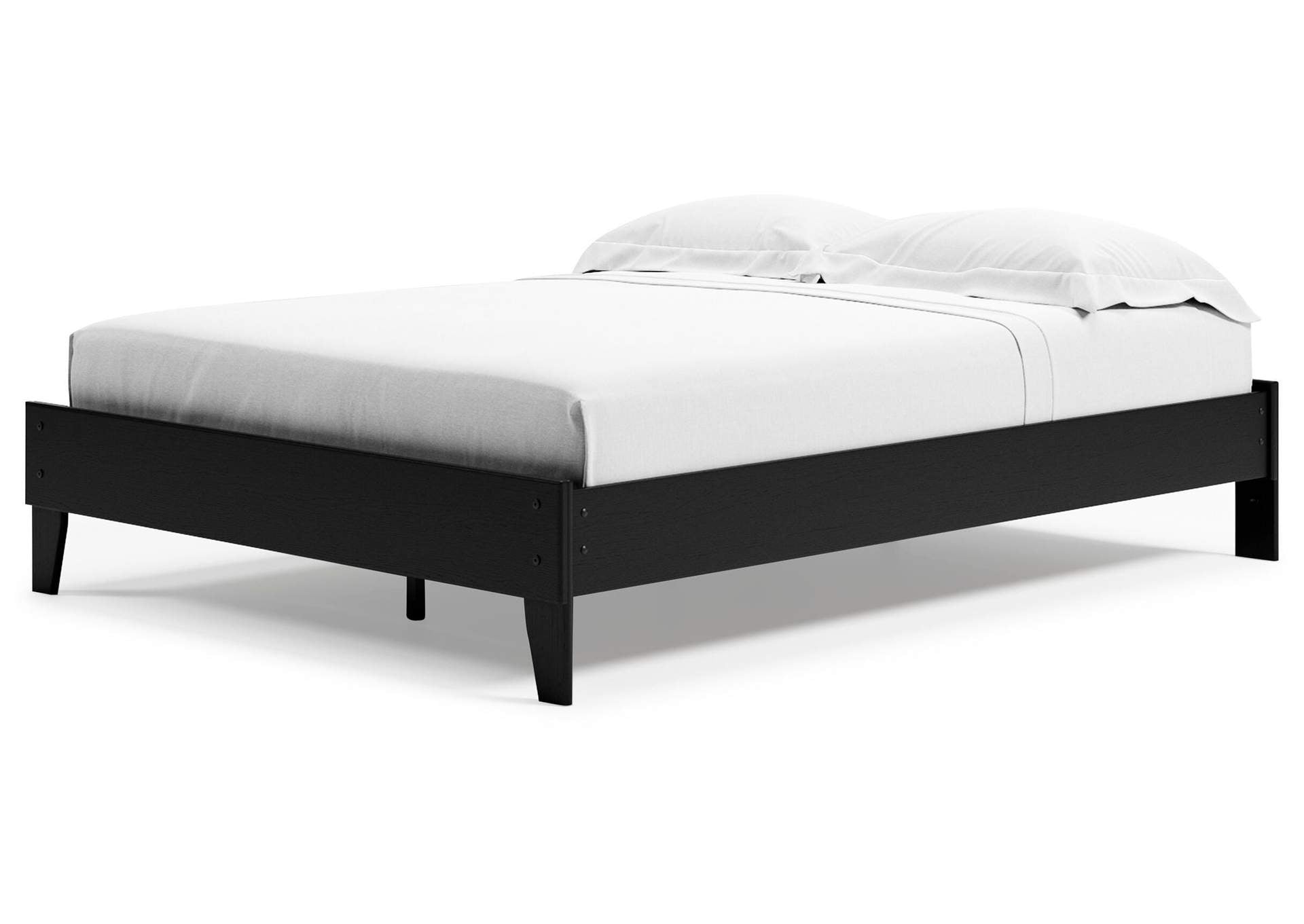 Finch Queen Platform Bed with 2 Nightstands angled view
