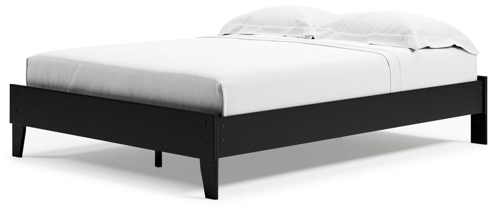 Finch Queen Platform Bed in Black, angle view