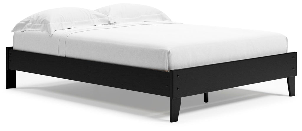 Finch Queen Platform Bed in Black, angle view
