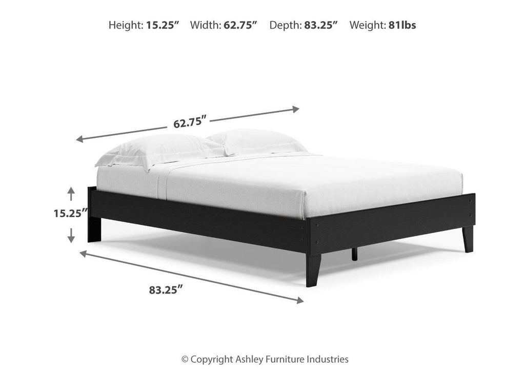 Finch Queen Platform Bed with Chime 10 Inch Medium Hybrid Mattress dimensions