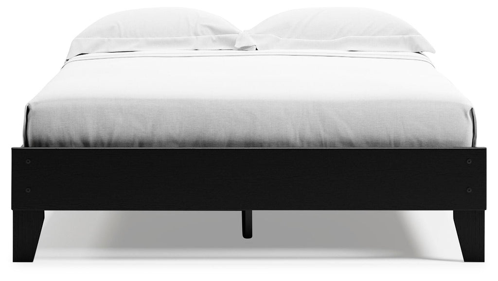 Finch Queen Platform Bed in Black, front view