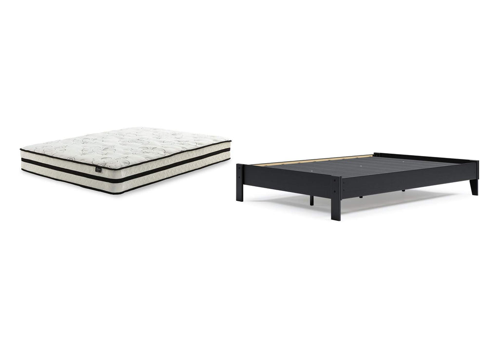 Finch Queen Platform Bed with Chime 10 Inch Medium Hybrid Mattress
