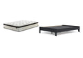 Finch Queen Platform Bed with Chime 12 Inch Plush Hybrid Twin Mattress