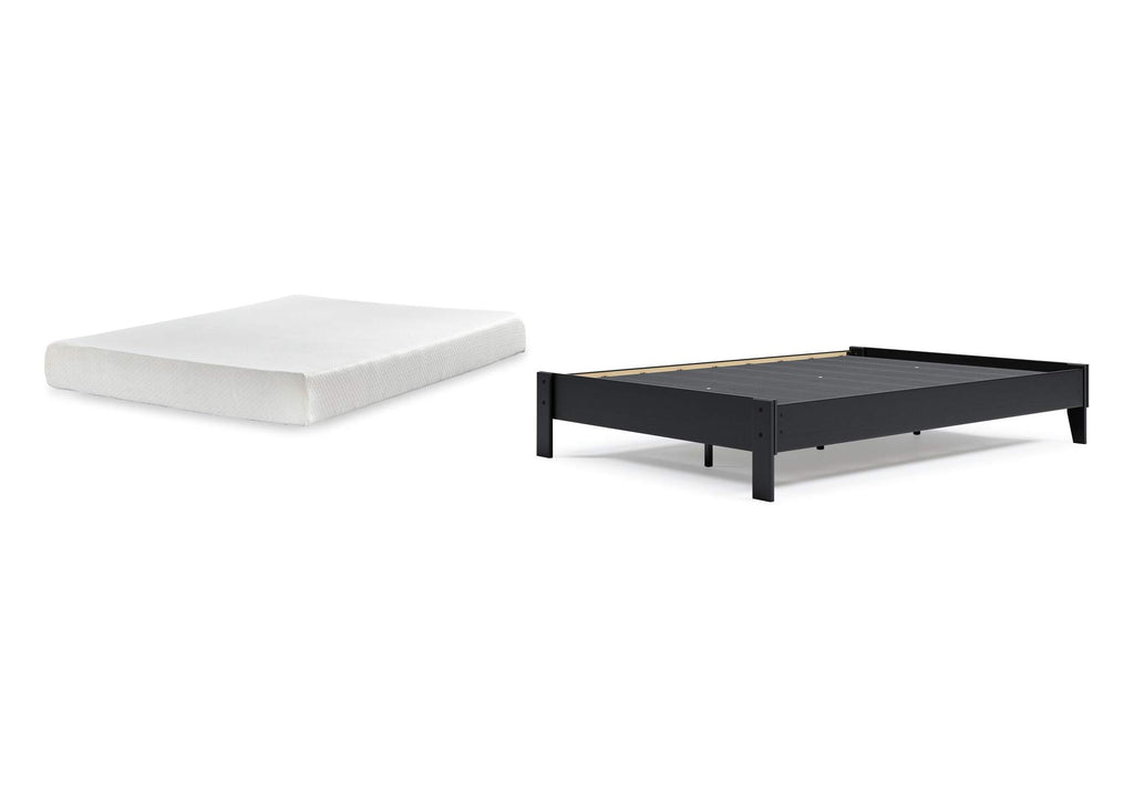 Finch Queen Platform Bed with Chime 8 Inch Medium Memory Foam Mattress