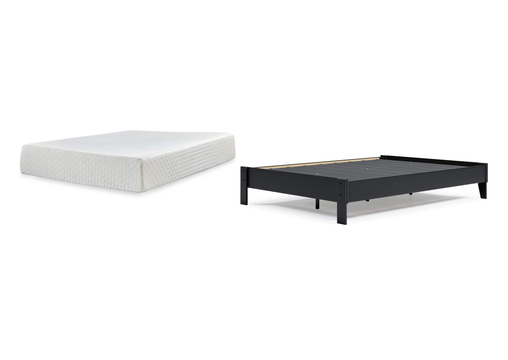 Finch Queen Platform Bed with Chime 12 Inch Plush Memory Foam Mattress