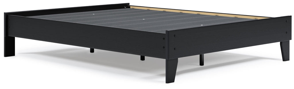 Finch Queen Platform Bed in Black, angle view