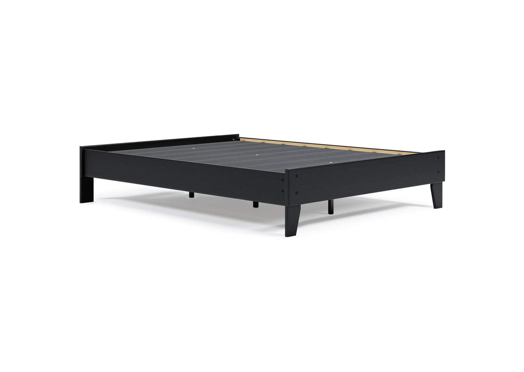 Finch Queen Platform Bed with Chime 10 Inch Medium Hybrid Mattress angled view