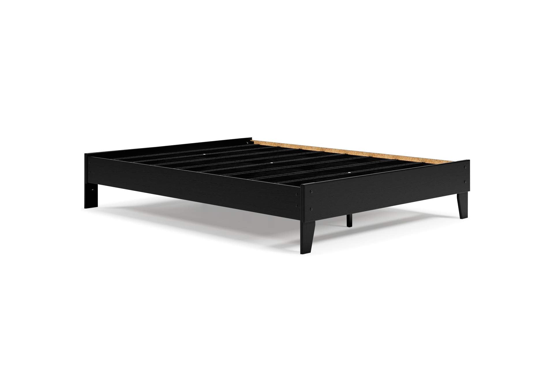 Finch Queen Platform Bed with Chime 8 Inch Medium Memory Foam Mattress angled view