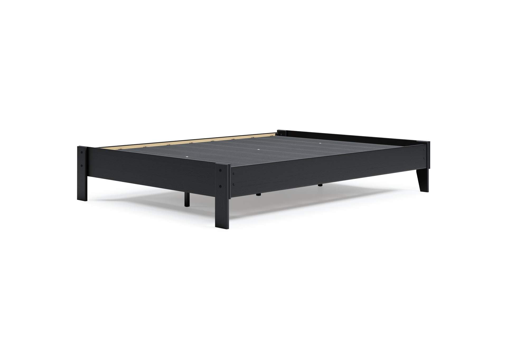 Finch Queen Platform Bed with Chime 12 Inch Plush Hybrid Twin Mattress angled view