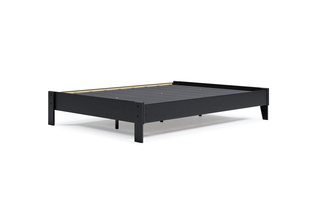 Finch Queen Platform Bed with Chime 10 Inch Firm Memory Foam Mattress angled view