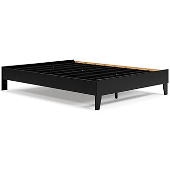 Finch Queen Platform Bed in Black, angle view