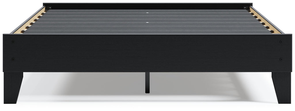 Finch Queen Platform Bed in Black, front view