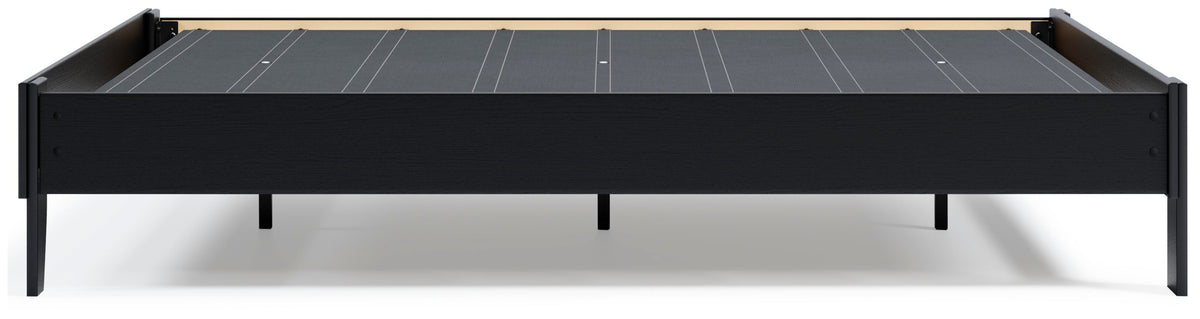 Finch Queen Platform Bed in Black, alternate side view