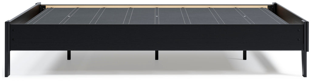 Finch Queen Platform Bed in Black, side view