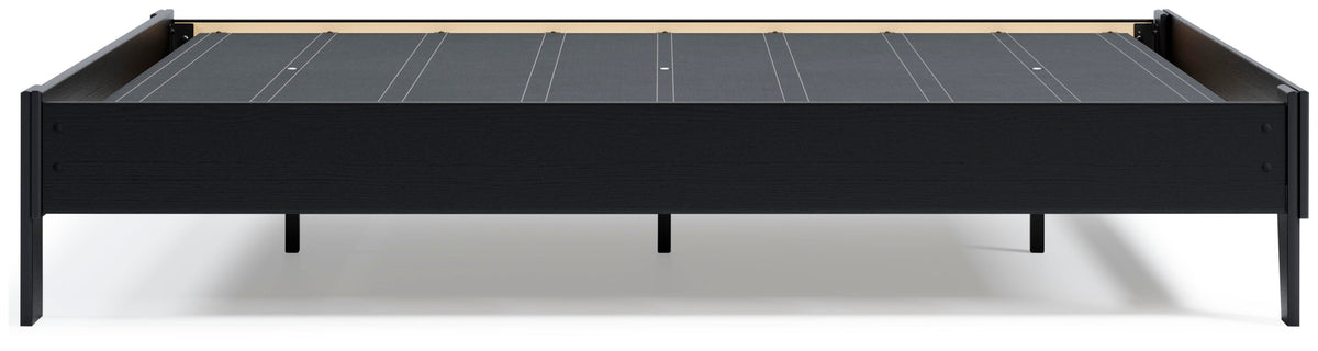Finch Queen Platform Bed in Black, side view