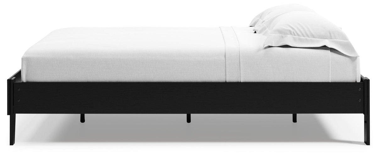 Finch Queen Platform Bed in Black, alternate side view