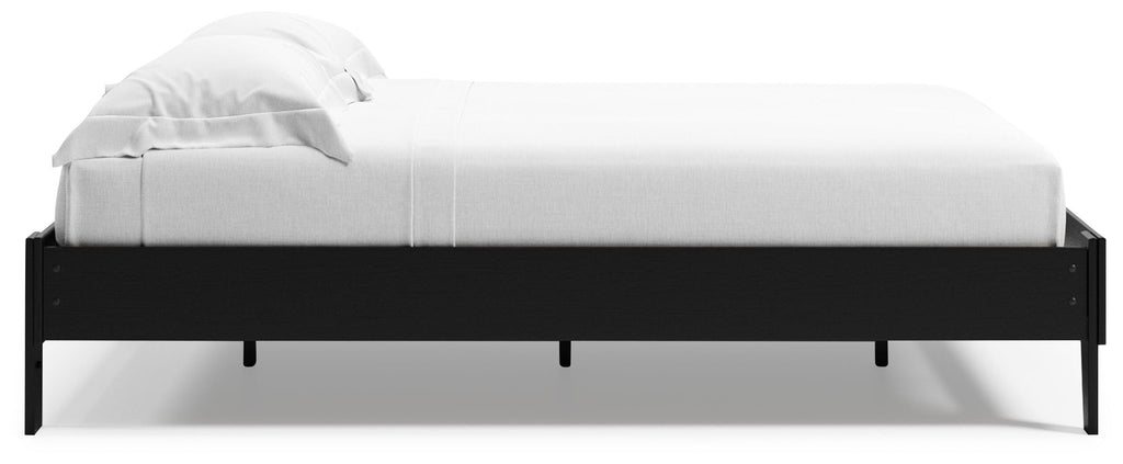 Finch Queen Platform Bed in Black, side view