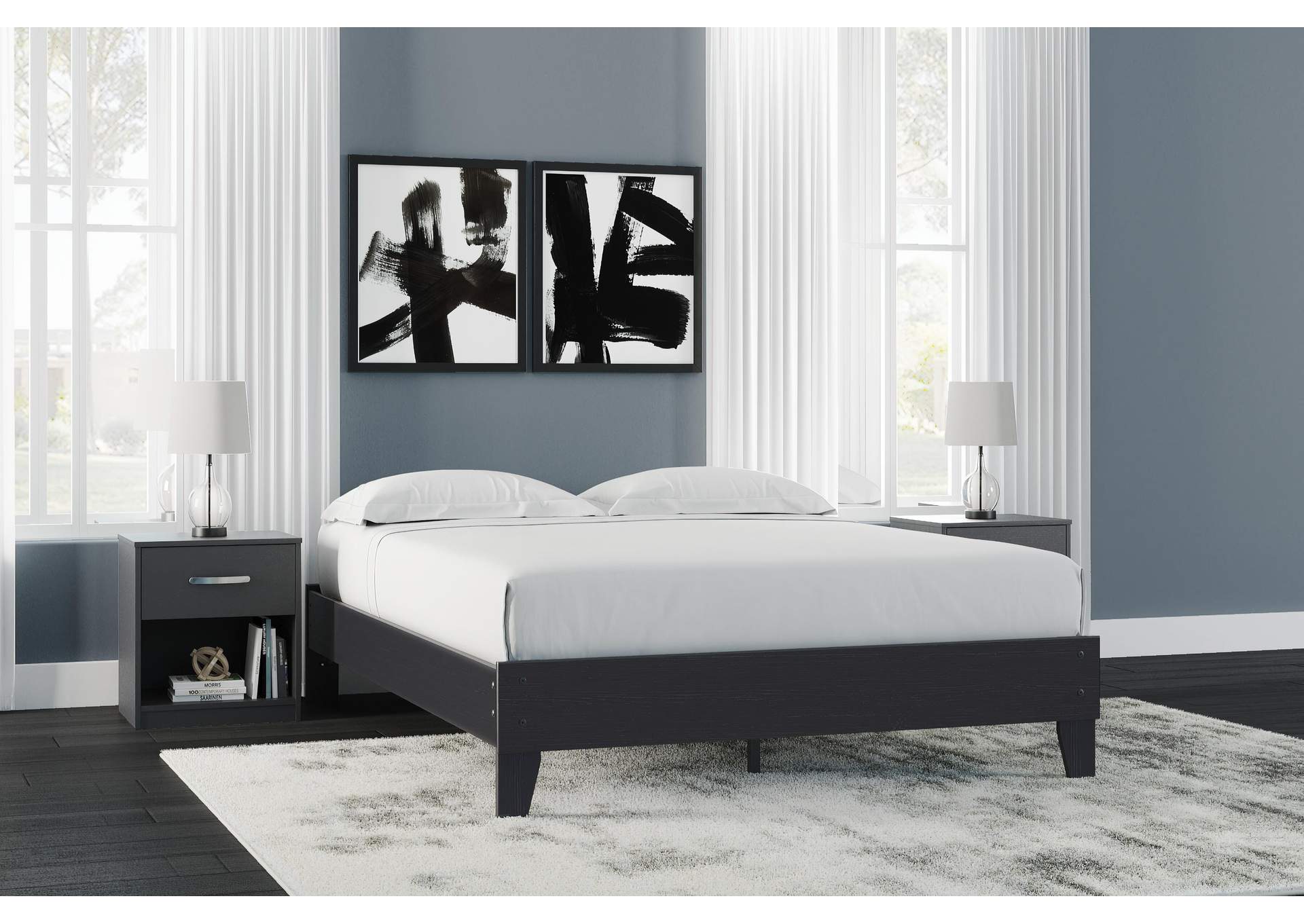 Finch Queen Platform Bed with 2 Nightstands