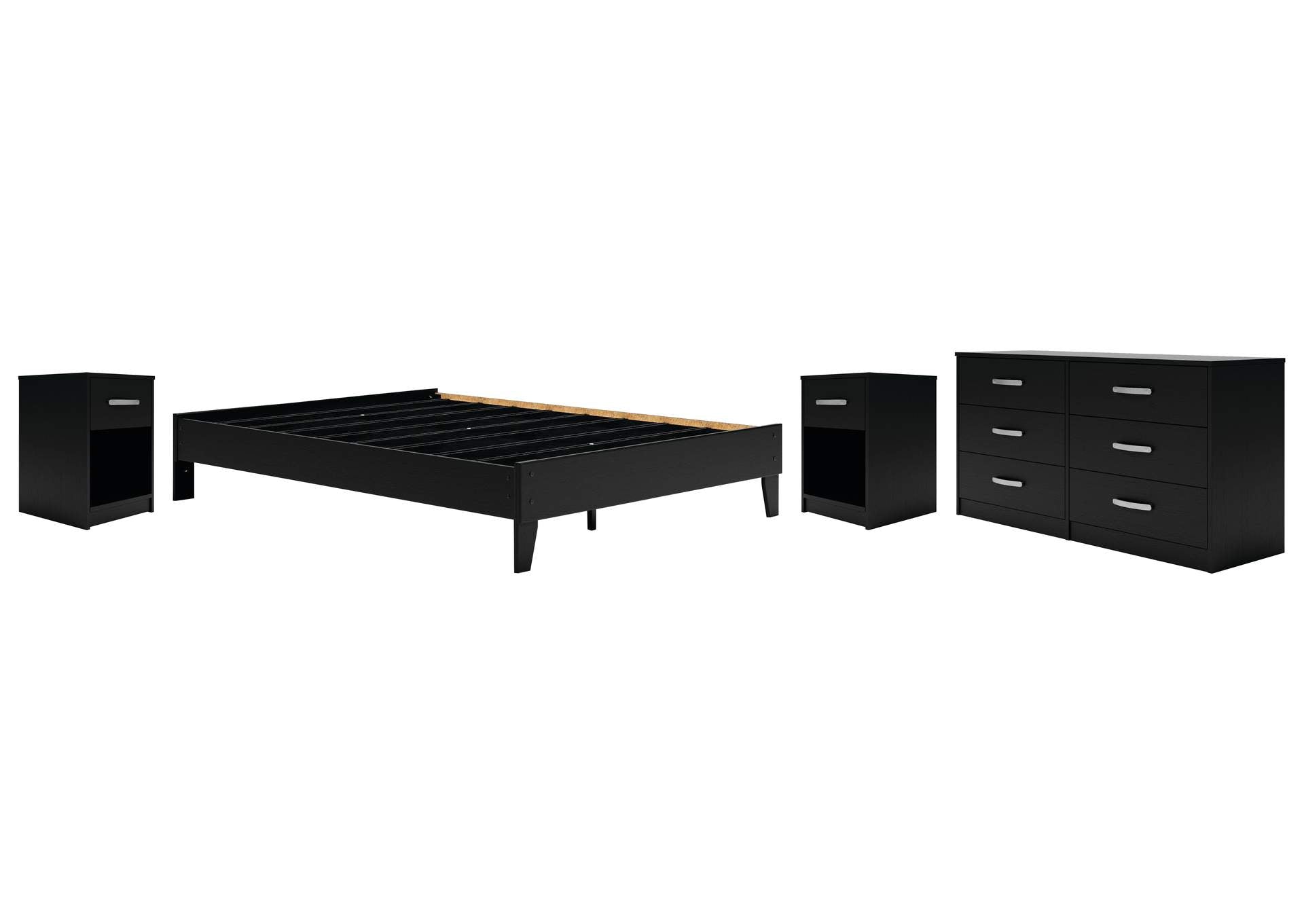Finch Queen Platform Bed with Dresser and 2 Nightstands