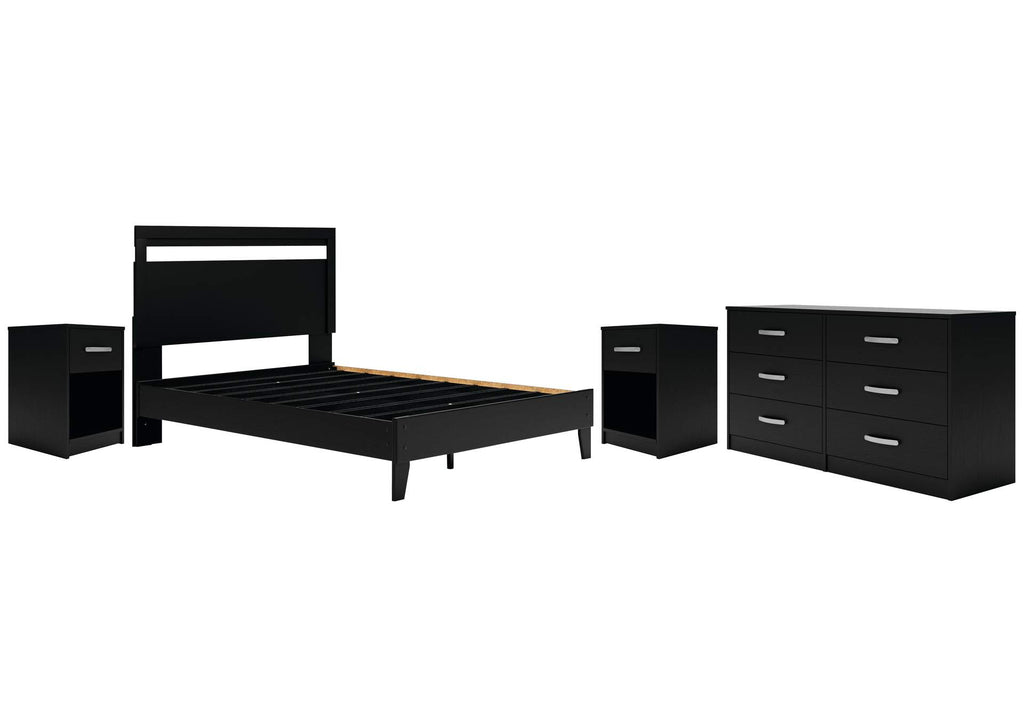 Finch Queen Panel Platform Bed, Dresser and 2 Nightstands