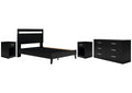 Finch Queen Panel Platform Bed, Dresser and 2 Nightstands