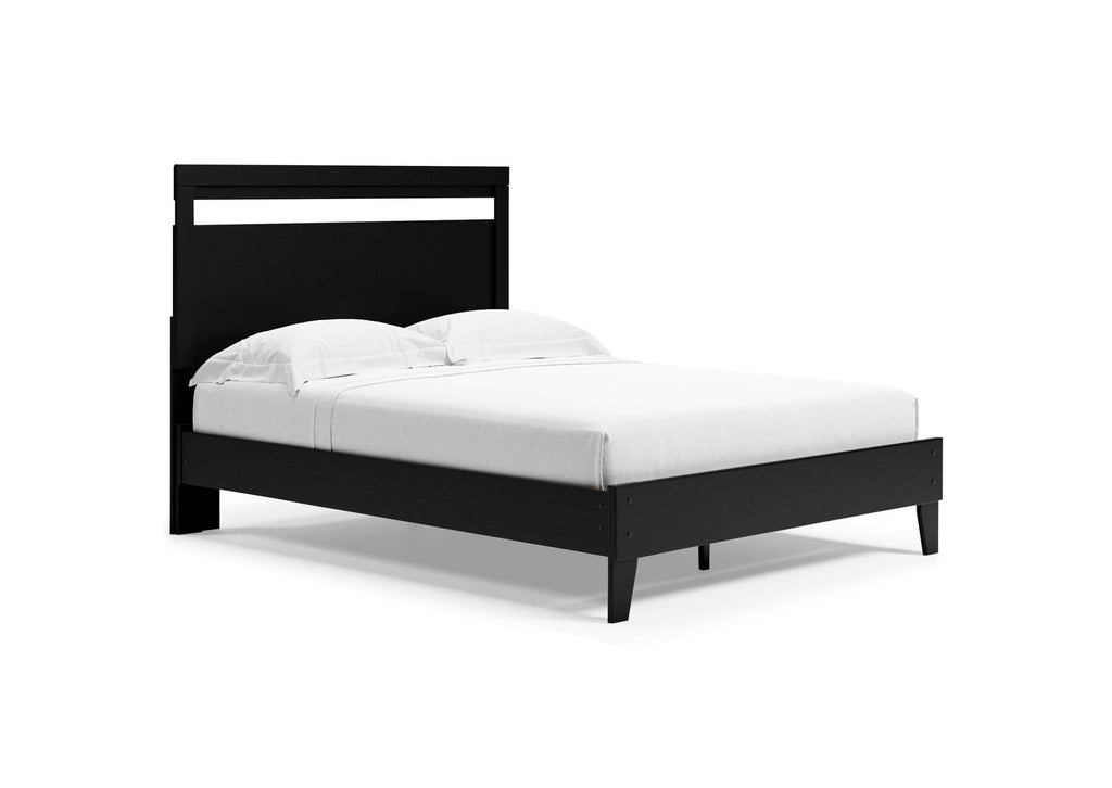 Finch Queen Panel Platform Bed with Dresser and 2 Nightstands angled view