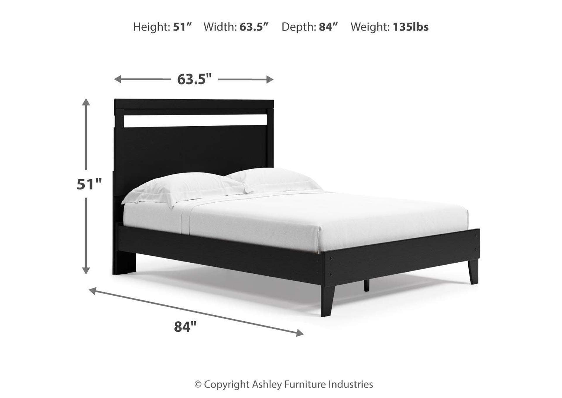 Finch Queen Panel Platform Bed with 2 Nightstands dimensions