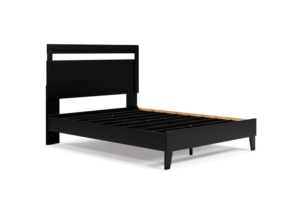 Finch Queen Panel Platform Bed with Dresser and Chest angled view