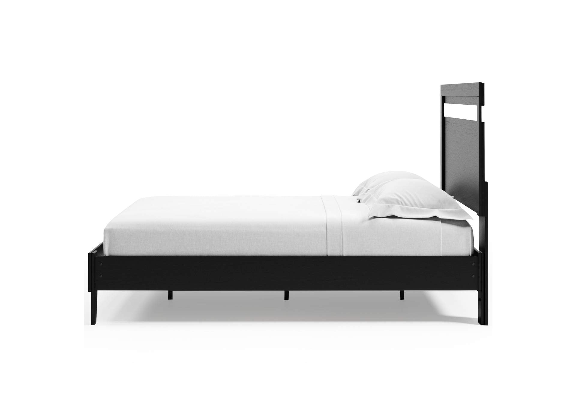 Finch Queen Panel Platform Bed with 2 Nightstands side view