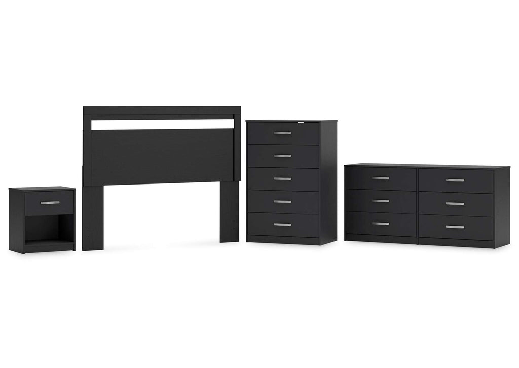 Finch Queen Panel Headboard with Dresser, Chest and Nightstand