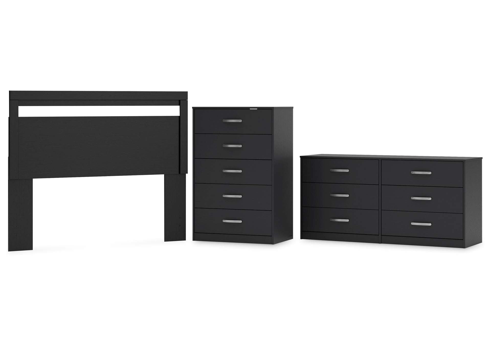 Finch Queen Panel Headboard with Dresser and Chest