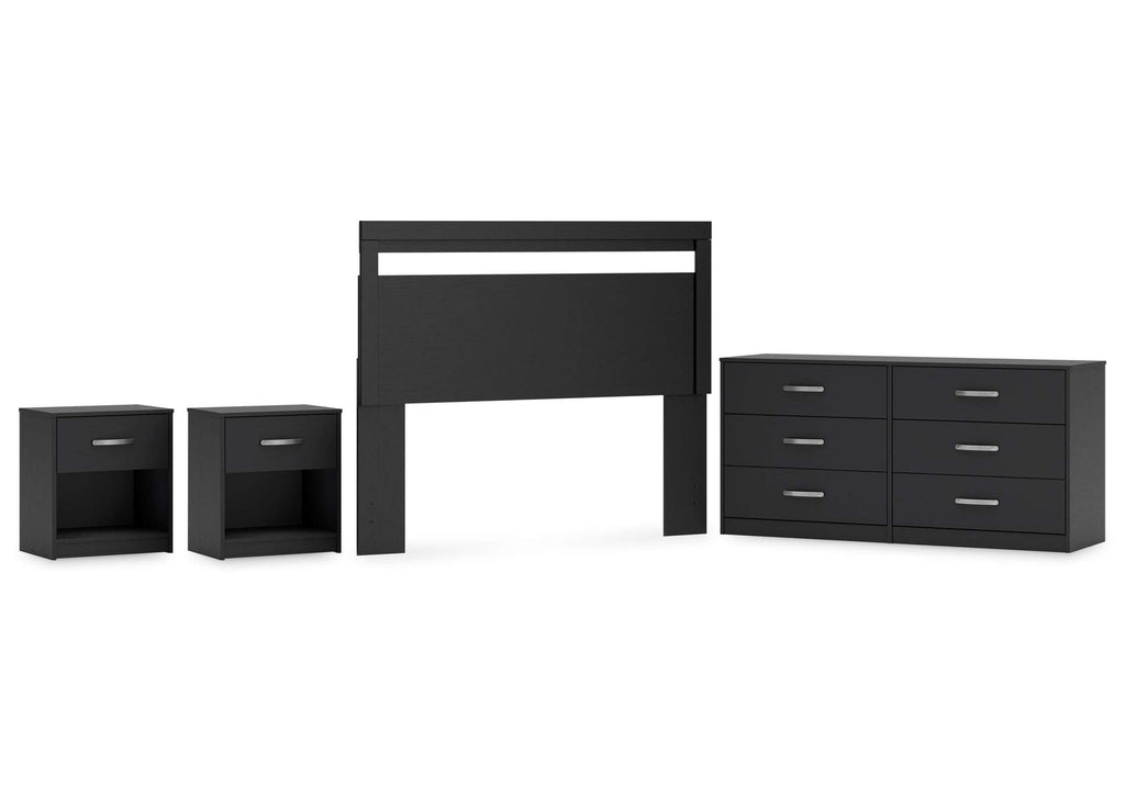 Finch Queen Panel Headboard with Dresser and 2 Nightstands