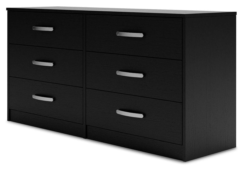 Finch Queen Panel Headboard with Dresser angled view